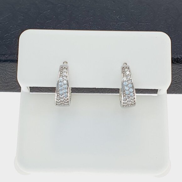 "925 sterling silver luxury CZ earrings for women/girls, Best for RJUS2224 - Picture 5 of 10